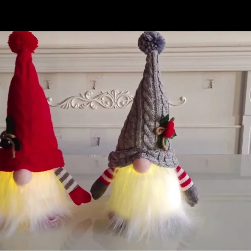 LED Light Up Christmas Gnome Set Nordic Tomte Santa Decoration Holiday Gift
